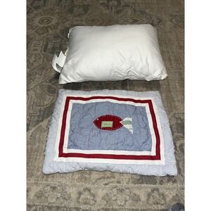 Pottery Barn Kids Quilted Applique Fish Crib Pillow And Sham 12 X 16 Toddler